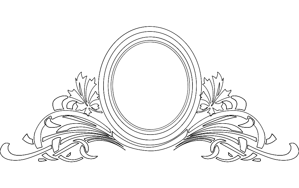 Mirror Frame Floral Free DXF Vectors File