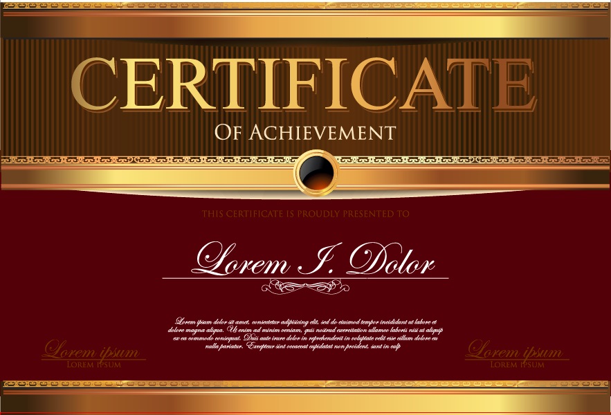 Modern Certificates of Achievement Creative Design Free Vector Set