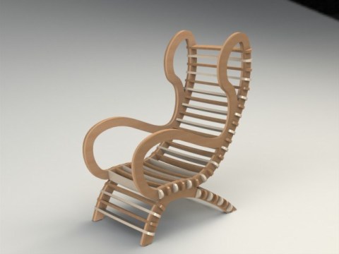 Modern Design Wooden Chair CNC Laser Cutting Free DXF File