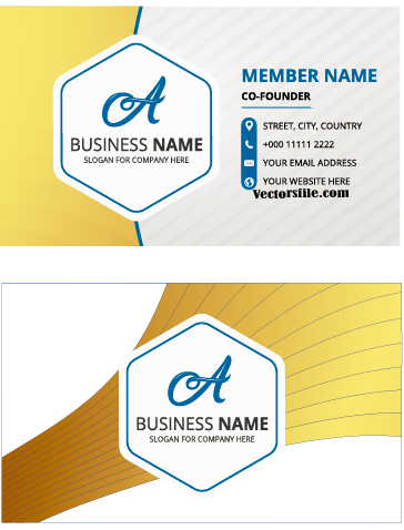Modern Lines Curved Business Card Template Free Vector