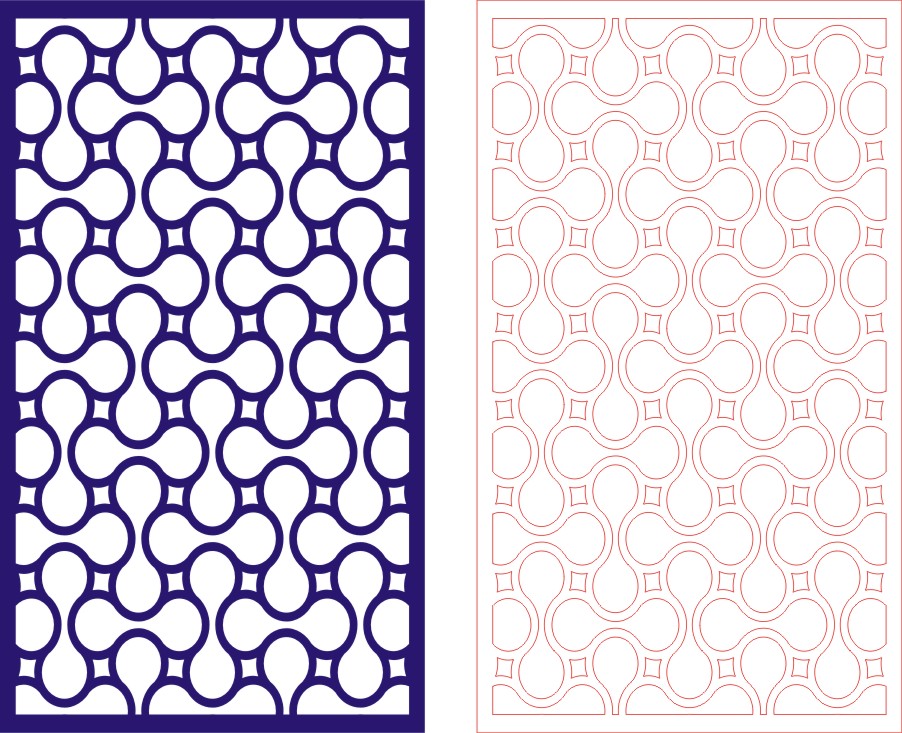 Modern Square Ornament Panels Decorative, Screen Panel Pattern Laser Cut CDR File