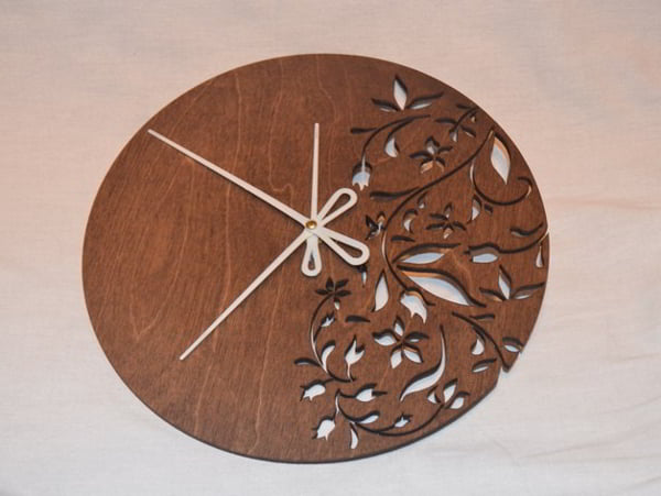 Modern Wood Wall Clock Design Free DXF File for Laser Cutting