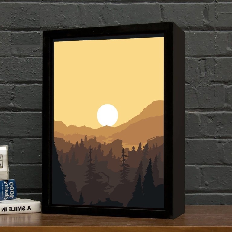 Morning Landscape Light Box Therapy Lamp CDR and DXF File