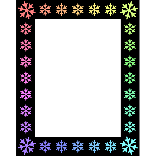 Multi Snowflake Frame Vector SVG File
