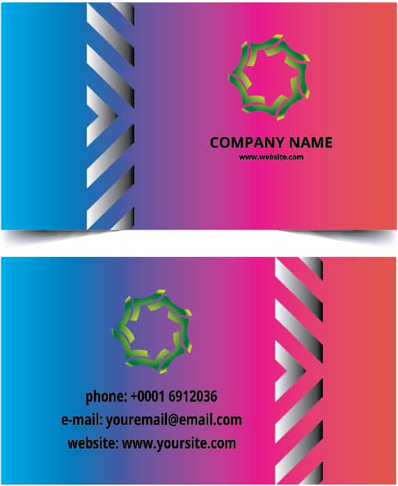 Multicolor Business Card Template, Multicolor Visiting Card Design Vector File