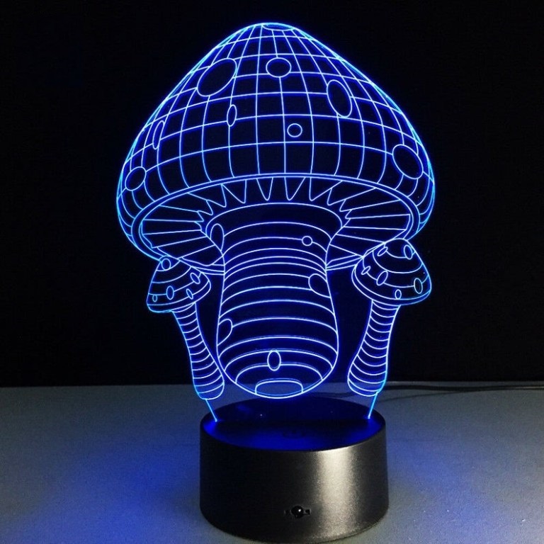 Mushroom 3D Illusion Lamp SVG File
