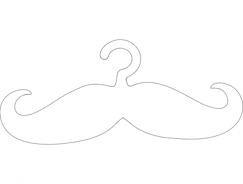 Mustache Line Art DXF File