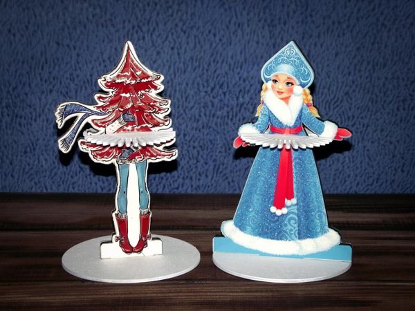 Napkin Holder Snow Maiden Christmas Tree CDR File for Laser Cutting