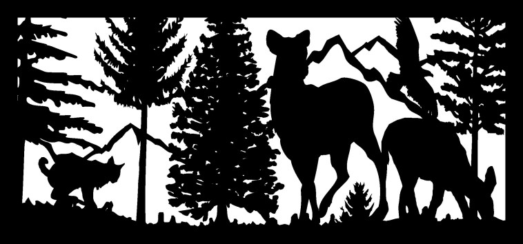 Nature Forest Plasma Cut Metal Art DXF File