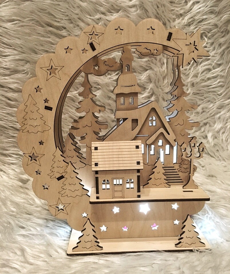 New Year Eve Lamp Template Laser Cut CDR File