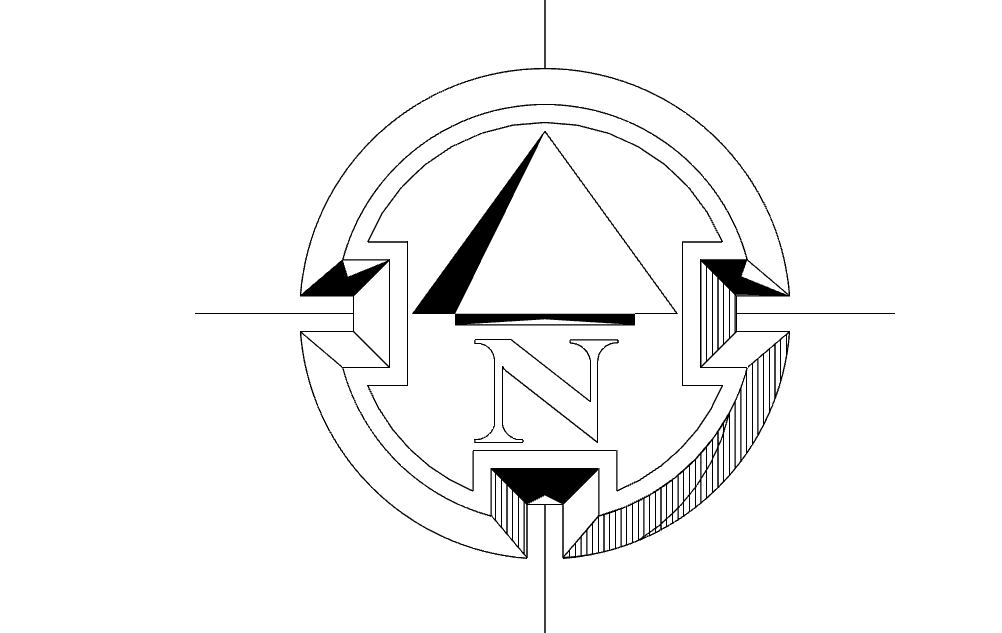 North Arrow Symbol Round Free DXF Vectors File