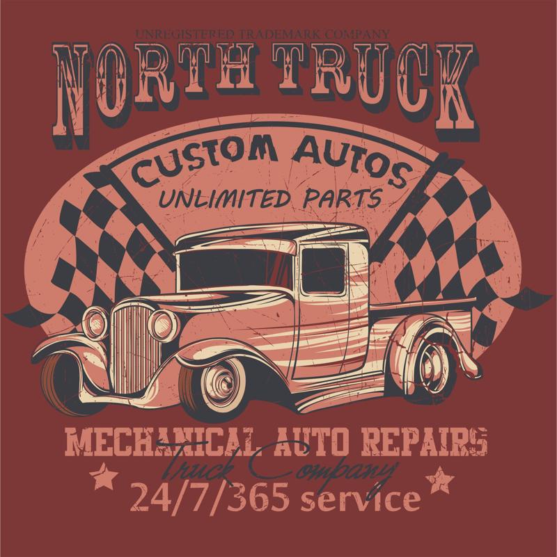 North Truck Design Vector Free CDR Vectors File