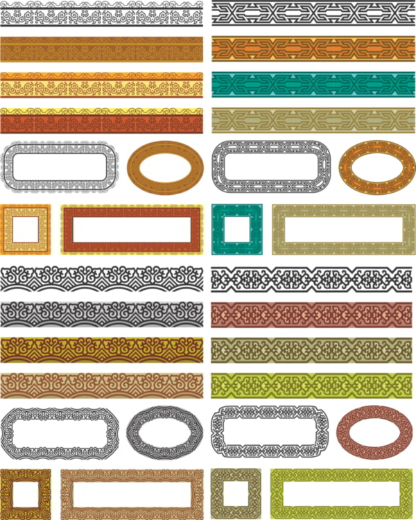 Ornaments Frames and Borders Free Vector