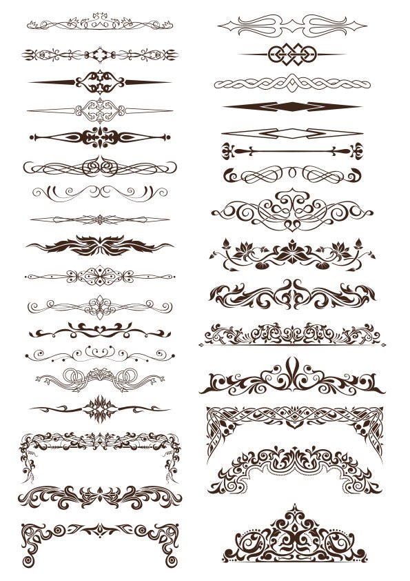 Ornate Vintage Borders and Rule Lines Free CDR Vectors File