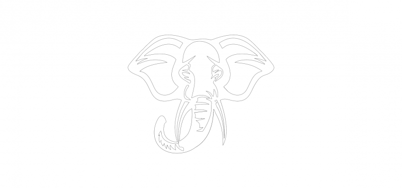 Outline Baby Elephant Cute Animal Drawing DXF File