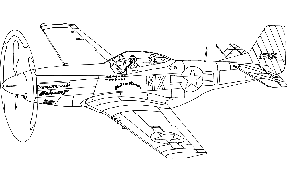 Outline Sketch Aircraft Silhouette Free DXF File