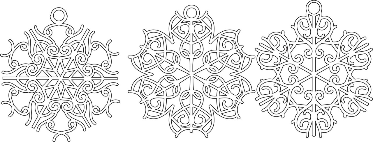 Outline Snowflake Piece CDR File