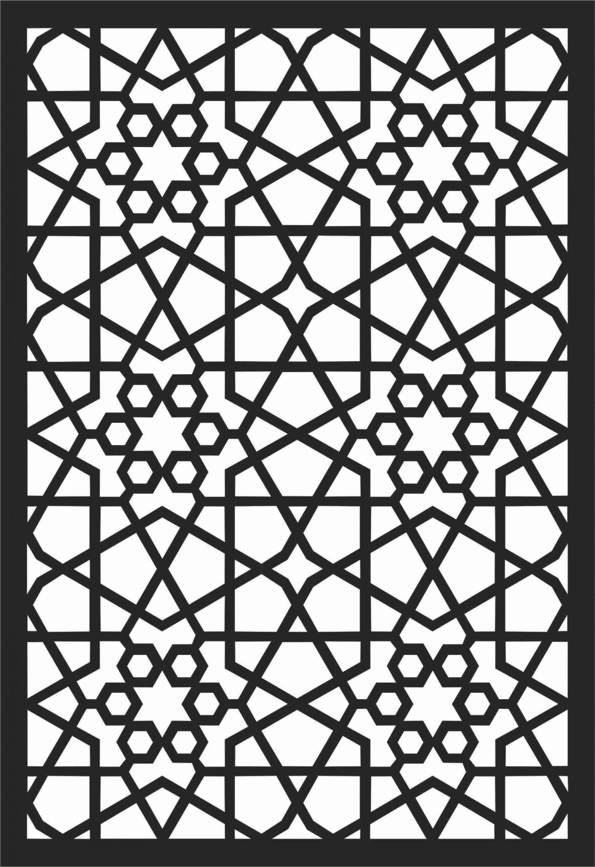 Outstanding Screen Panel for Decorative Metal Divider Screen DXF File