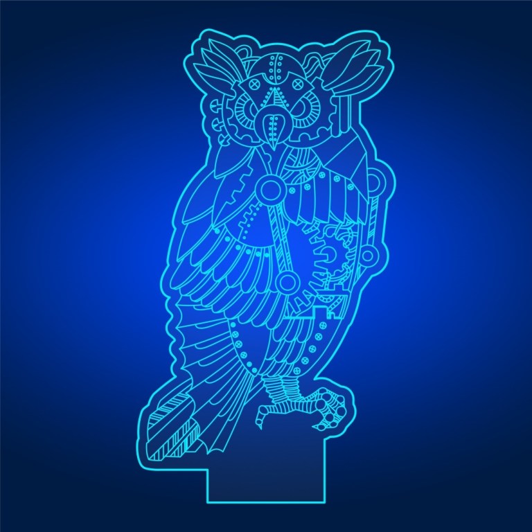 Owl 3D Illusion Lamp CDR File