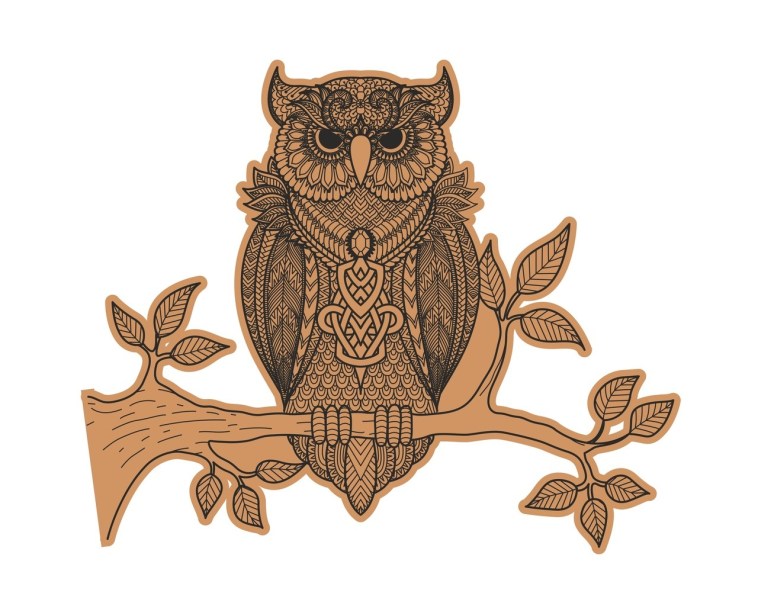 Owl Engraving Vector File Free CDR File
