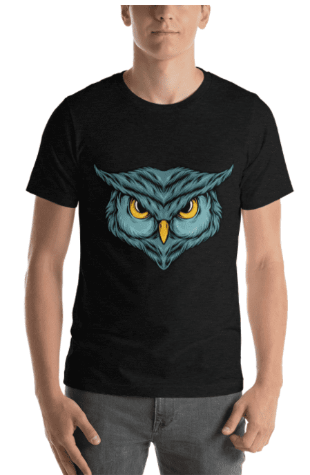 Owl Head T-Shirt Printing, Laser Printing T-Shirt Vector File