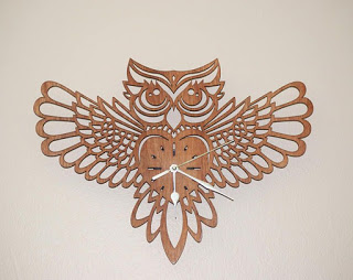 Owl Laser Cut Wall Clock CDR File