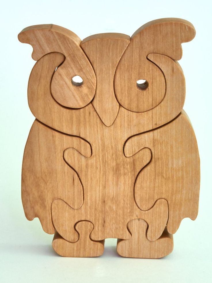 Owl Stand up Wooden Jigsaw Puzzle CNC Laser Cut Free DWG File