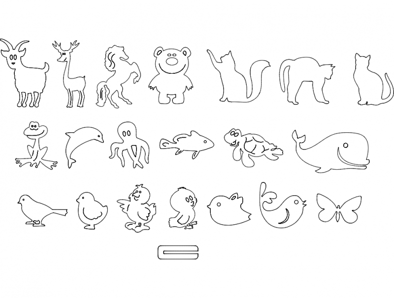 Pack of Animal Outline Art DXF File