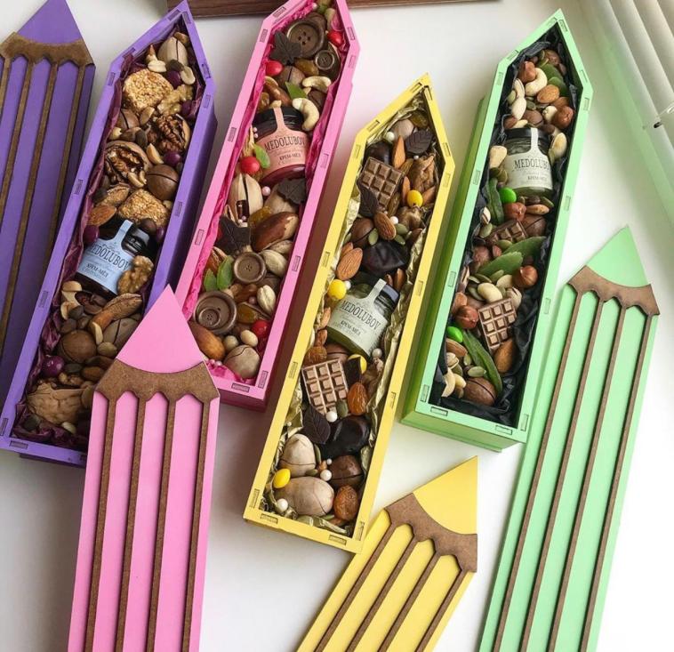 Pencil Candy Box Pencil Shaped Gift Box Laser Cut DXF File