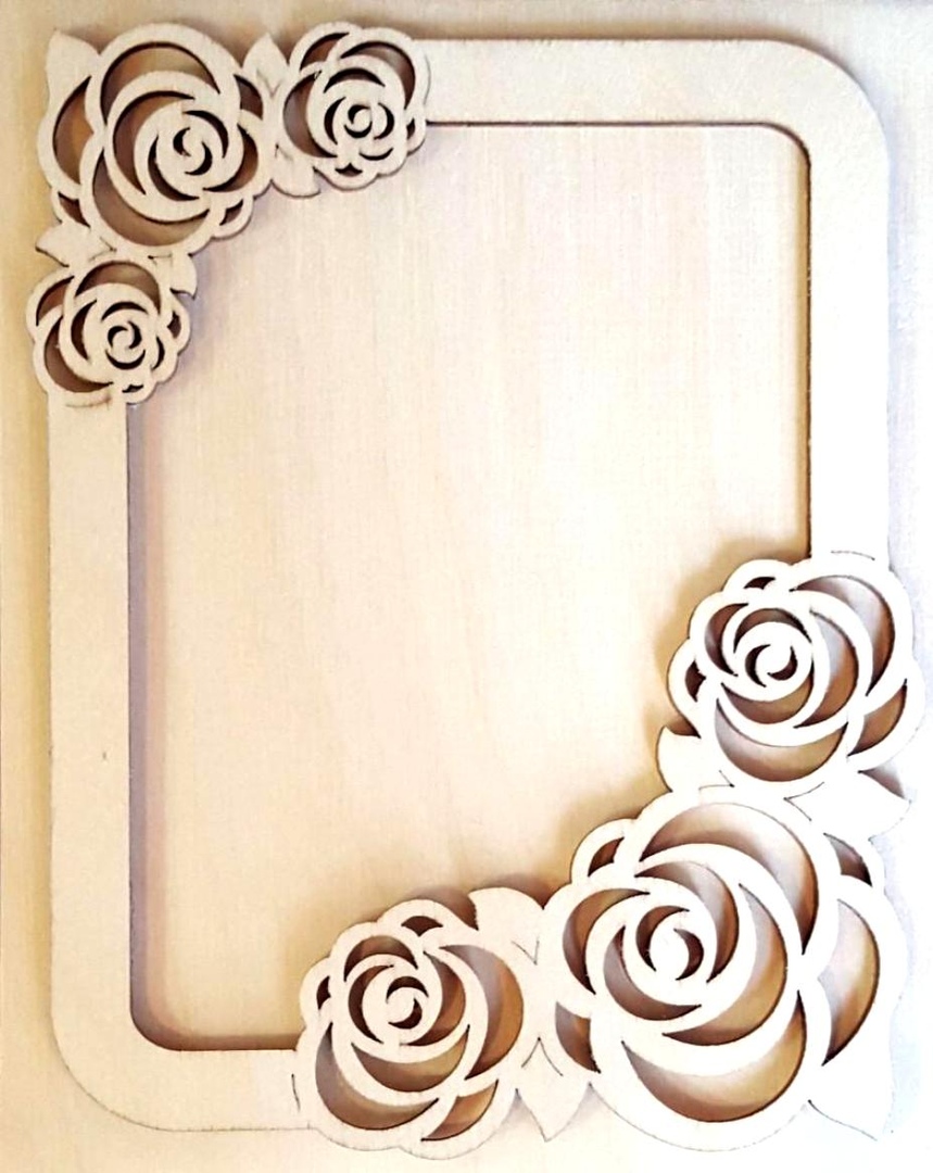 Photo Frame with Roses Beautiful Picture Frame Laser Cut CDR File