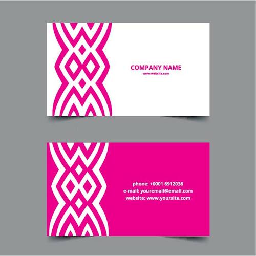 Pink Design Business Card Template Free Vector