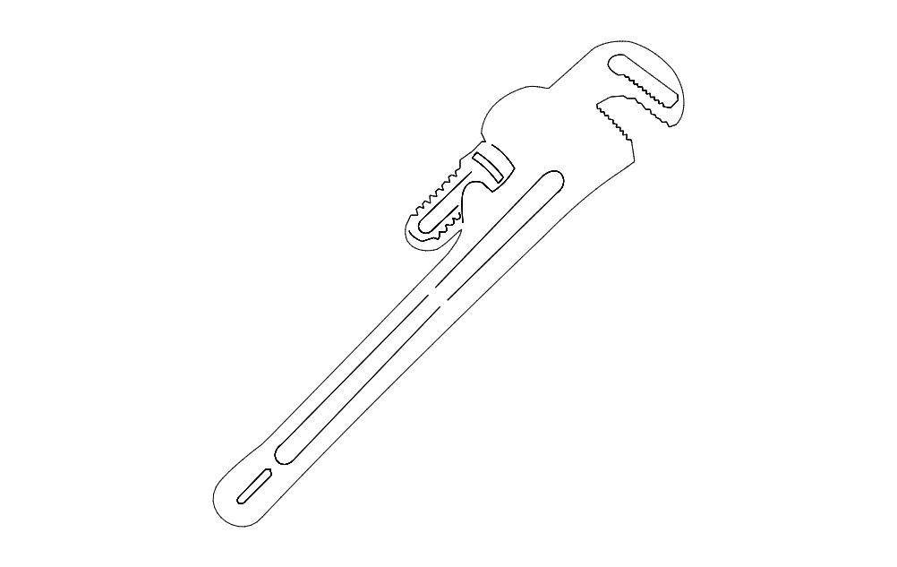 Pipe Wrench Template Free DXF Vectors File Free Download Vectors File