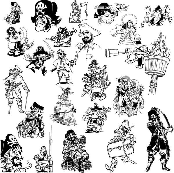 Pirate Sticker Collection CDR File