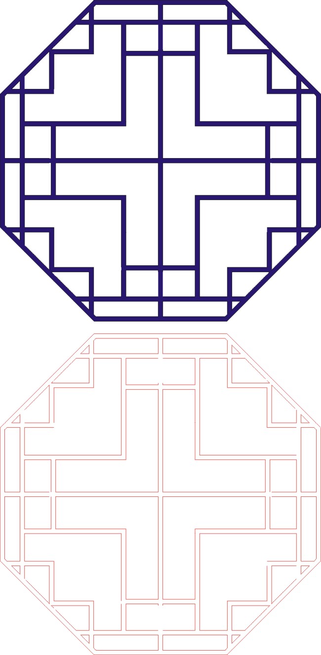 Plane Octagon Tile Modern Room Dividers Patterns Design Plasma CDR File