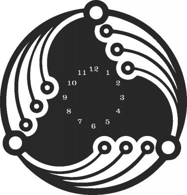 Plasma Cut Wall Clock Free CDR and DXF File