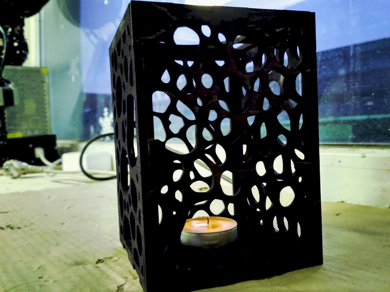 Plywood Lamp Candle Lantern Template Laser Cut DXF File