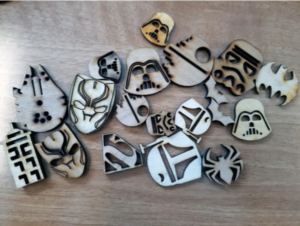 Plywood Pop Culture Tokens Free Laser Cut File
