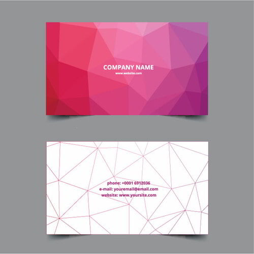 Polygonal Background Business Card Template Free Vector