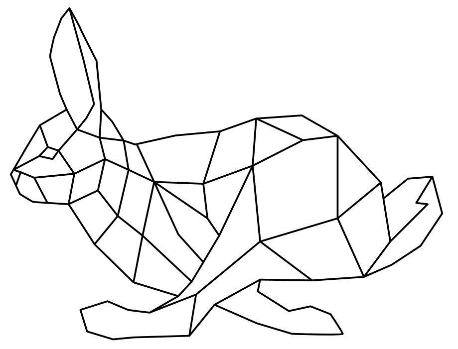 Polygonal Rabbit Drawing CDR File