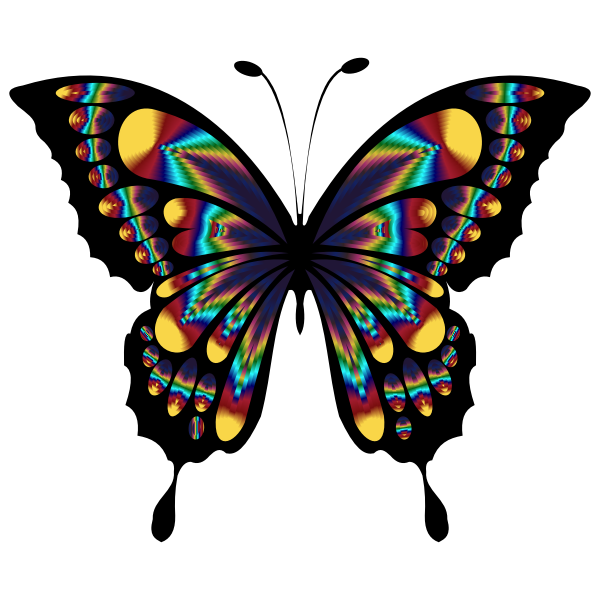 Prismatic Butterfly Vector SVG File