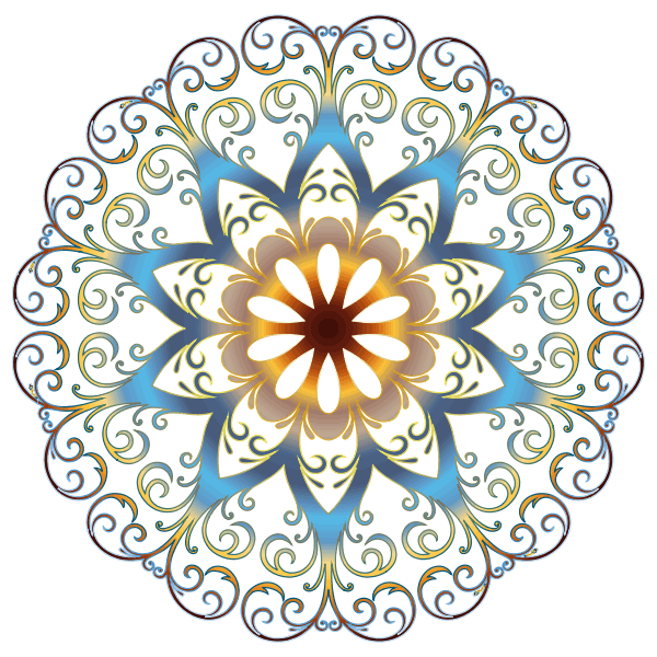 Prismatic Flourish Snowflake No Background SVG File