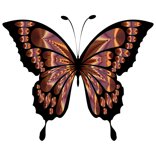 Prismatic Golden Butterfly Vector SVG File