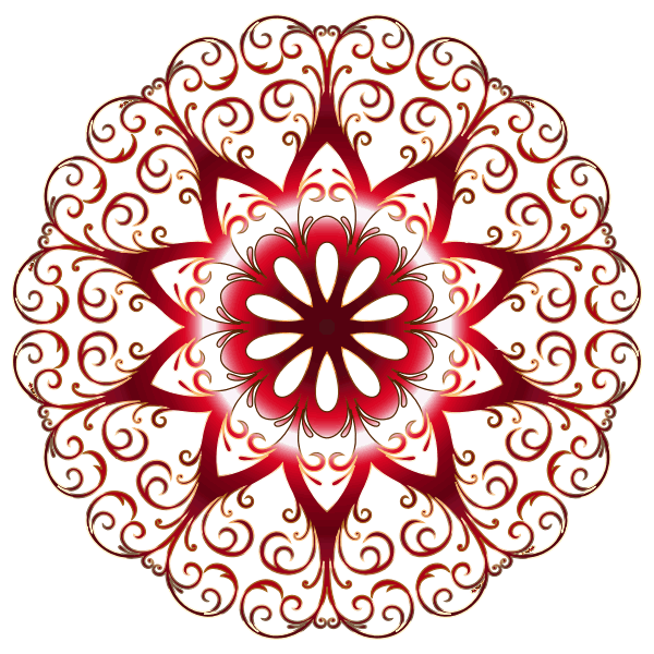 Prismatic Red Flourish Snowflake With No Background SVG File