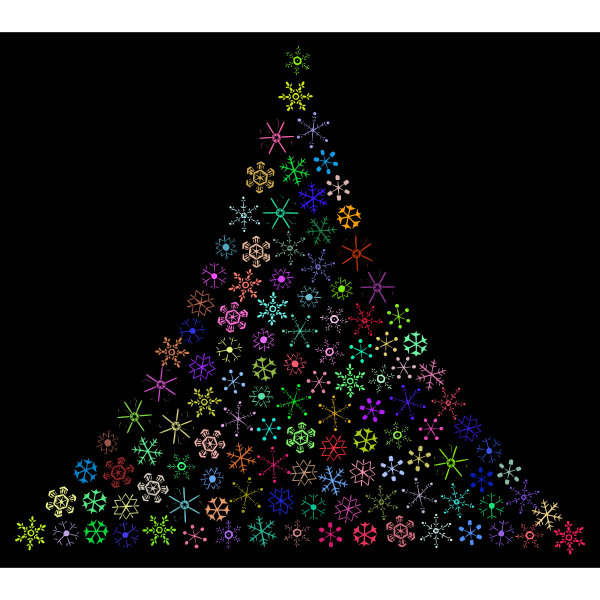 Prismatic Snowflake Christmas Tree SVG File