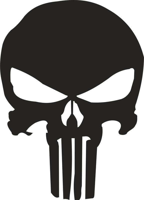 Punisher Skull Stencil Vector Laser Cut CDR File Free Download