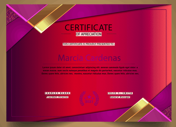 Purple Border Decoration Certificate Free Illustrator Vector File