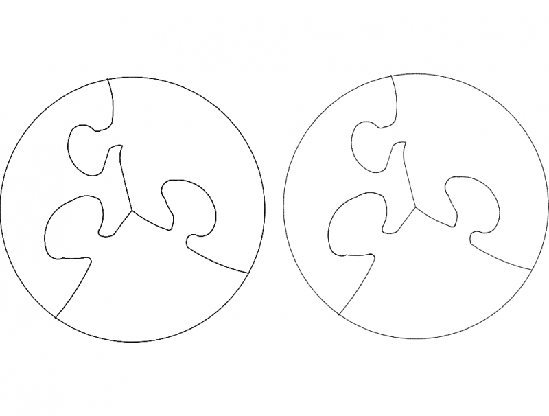 Puzzle Circular Free Vector DXF File