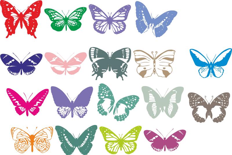 Rainbow Butterfly Set CDR File
