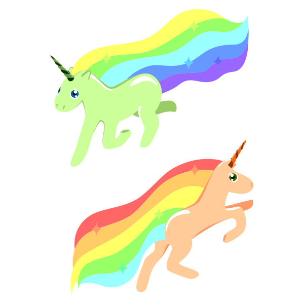 Rainbow Unicorns Vector SVG File