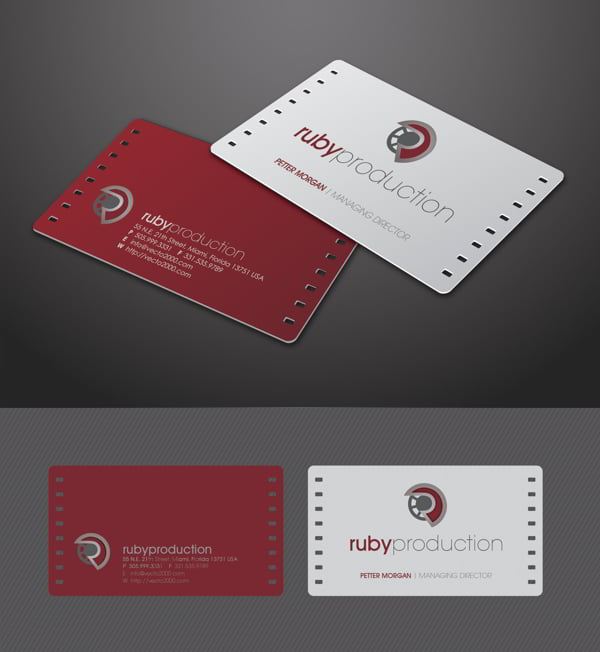 Red Business Cards Templates Free Vector